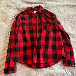 Plaid kids shirt- Red and black